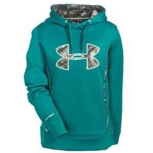 Under Armour Woman's Teal Mossy Oak Camo Storm Caliber Loose Fit Hoodie